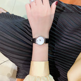 Movado Museum Silver Dial Black Leather Strap Watch For Women - 2100003 Authentic Buy Shop Now