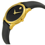 Movado Museum Classic Black Dial Black Leather Strap Watch For Women - 0606877 Authentic Buy Shop Now