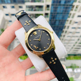 Versace Audrey Quartz Black Dial Black Leather Strap Watch for Women - VELR00319 Authentic Buy Shop Now