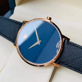 Movado Museum Sport Blue Dial Black Leather Strap Watch for Men - 0607266 Authentic Buy Shop Now