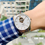 Tissot Tradition Powermatic 80 Open Heart Silver Dial Two Tone Steel Strap Watch For Men - T063.907.22.038.01 Authentic Buy Shop Now