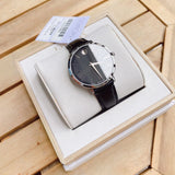 Movado Ultra Slim Black Dial Black Leather Strap Watch For Women - 0607090 Authentic Buy Shop Now