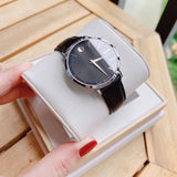 Movado Ultra Slim Black Dial Black Leather Strap Watch For Women - 0607090 Authentic Buy Shop Now