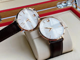 Movado Ultra Slim Silver Dial Brown Leather Strap Watch For Women - 0607093 Authentic Buy Shop Now