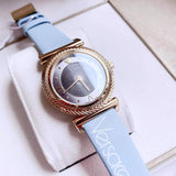 Versace V-Motif Grey Dial Blue Leather Strap Watch for Women - VERE00318 Authentic Buy Shop Now