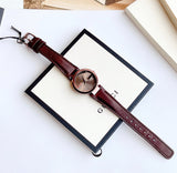 Gucci Interlocking Iconic Brown Dial Brown Leather Strap Watch For Women - YA133207 Authentic Buy Shop Now