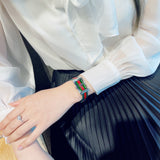 Gucci G Frame Quartz Green & Red Mother of Pearl Dial Multicolor Leather Strap Watch For Women - YA147408 Authentic Buy Shop Now