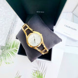 Calvin Klein Class White Dial Gold Steel Strap Watch for Women - K6R23526 Authentic Buy Shop Now