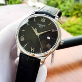 Tissot T Classic Tradition Quartz Black Dial Black Leather Strap Watch For Men - T063.610.16.058.00 Authentic Buy Shop Now