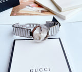 Gucci G Interlocking Silver Dial Silver Steel Strap Watch For Women - YA133308 Authentic Buy Shop Now