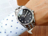 Bulova Crystal Collection Black Dial Silver Steel Strap Watch for Men - 96K104 Authentic Buy Shop Now