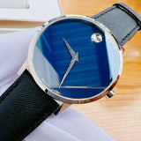 Movado Museum Classic Blue Dial Black Leather Strap Watch for Men - 0607197 Authentic Buy Shop Now
