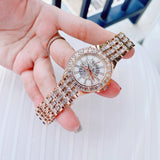 Bulova Phantom White Dial with Swarovski Baguettes Rose Gold Steel Strap Watch for Women - 98L268 Authentic Buy Shop Now