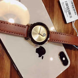 Movado Bold Gold Dial Brown Leather Strap Watch for Women - 3600437 Authentic Buy Shop Now