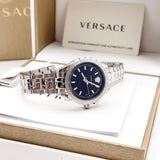 Versace Hellenyium Black Dial Silver Steel Strap Watch for Women - V12020015 Authentic Buy Shop Now