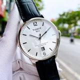 Tissot Chemin Des Tourelles Powermatic 80 Silver Dial Black Leather Strap Watch For Men - T099.407.16.037.00 Authentic Buy Shop Now