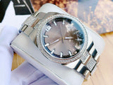 Bulova Crystal Collection Brown Dial Silver Steel Strap Watch for Men - 96B221 Authentic Buy Shop Now