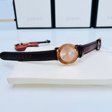 Movado Bold Rose Gold Dial Brown Leather Strap Watch For Women - 3600438 Authentic Buy Shop Now