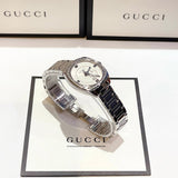 Gucci GG2570 Diamonds White Dial Silver Steel Strap Watch For Women - YA142506 Authentic Buy Shop Now