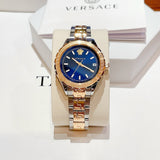 Versace Hellenyium Blue Dial Two Tone Steel Strap Watch for Women - V12060017 Authentic Buy Shop Now
