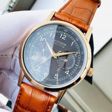Citizen Eco Drive Multi Function Day & Date Black Dial Brown Leather Strap Watch For Men - AO9003-08E Authentic Buy Shop Now