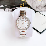Bulova Crystal Collection Mother of Pearl Dial Silver Steel Strap Watch for Women - 96L263 Authentic Buy Shop Now