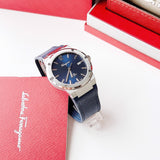Salvatore Ferragamo F-80 Classic Blue Dial Blue Leather Strap Watch for Men - SFDT00719 Authentic Buy Shop Now