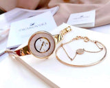 Swarovski Crystalline Bracelet White Dial Rose Gold Steel Strap Watch for Women - 5269250 Authentic Buy Shop Now