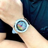 Guess Poseidon Chronograph Rainbow Dial White Silicone Strap Watch For Men - GW0425G4 Authentic Buy Shop Now