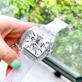 Guess Phoenix Multi Function Silver Dial White Rubber Strap Watch for Men - GW0203G1 Authentic Buy Shop Now