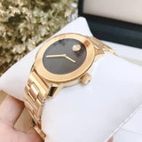 Movado Bold Black Dial Gold Steel Strap Unisex Watch - 3600397 Authentic Buy Shop Now