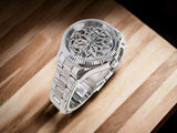 Fossil Rye Automatic Skeleton Silver Dial Silver Steel Strap Watch for Women - BQ3753 Authentic Buy Shop Now