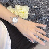 Bulova Crystals Quartz Mother of Pearl Dial Silver Steel Strap Watch for Women - 96X129 Authentic Buy Shop Now