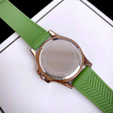 Michael Kors Mini Pilot Chronograph Green Dial Green Silicone Strap Watch For Women - MK7421 Authentic Buy Shop Now