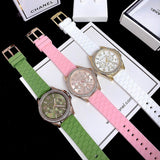 Michael Kors Mini Pilot Quartz Silver Dial White Silicone Strap Watch For Women - MK7372 Authentic Buy Shop Now
