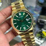 Citizen Tsuyosa Automatic Green Dial Gold Steel Strap Watch For Men - NJ0152-51X Authentic Buy Shop Now
