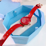 Swarovski Octea Nova Quartz Red Dial Red Leather Strap Watch for Women - 5650002 Authentic Buy Shop Now