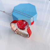 Swarovski Octea Nova Quartz Red Dial Red Leather Strap Watch for Women - 5650002 Authentic Buy Shop Now