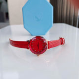 Swarovski Octea Nova Quartz Red Dial Red Leather Strap Watch for Women - 5650002 Authentic Buy Shop Now