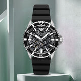 Emporio Armani Meccanico Automatic Black Dial Black Silicone Strap Watch For Men - AR60062 Authentic Buy Shop Now