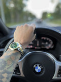 Versace Hellenyium Quartz Green Dial Two Tone Steel Strap Watch For Men - VE3A00720 Authentic Buy Shop Now