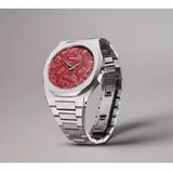 D1 Milano Ultra Thin Barn Red Dial Silver Steel Strap Watch for Men - D1-UTBJ33 Authentic Buy Shop Now