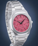 D1 Milano Ultra Thin Barn Red Dial Silver Steel Strap Watch for Men - D1-UTBJ33 Authentic Buy Shop Now