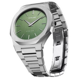 D1 Milano Ultra Thin Moss Green Dial Silver Steel Strap Watch for Men - D1-UTBJ06 Authentic Buy Shop Now