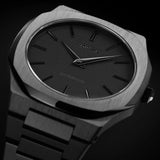 D1 Milano Ultra Thin Shadow Black Dial Black Steel Strap Watch for Men - D1-UTBJSH Authentic Buy Shop Now