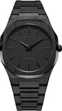 D1 Milano Ultra Thin Shadow Black Dial Black Steel Strap Watch for Men - D1-UTBJSH Authentic Buy Shop Now