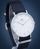 Daniel Wellington Classic Cornwall White Dial Black Nylon Strap Watch For Men - DW00100260 Authentic Buy Shop Now