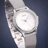 Guess Chelsea Quartz Silver Dial Silver Mesh Strap Watch For Women - W0647L6 Authentic Buy Shop Now