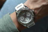 Guess Frontier Diamonds Silver Dial White Rubber Strap Watch For Women - W1160L4 Authentic Buy Shop Now