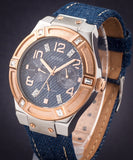 Guess Jet Setter Analog Blue Dial Blue Denim Strap Watch For Women - W0289L1 Authentic Buy Shop Now